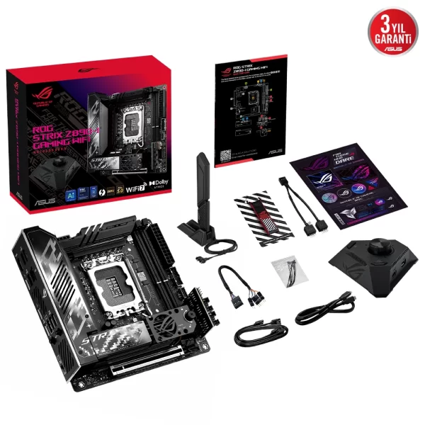 Asus ROG Strix Z890-I Gaming WIFI 8800mhz(OC) RGB M.2 1851p Mini-ITX Anakart