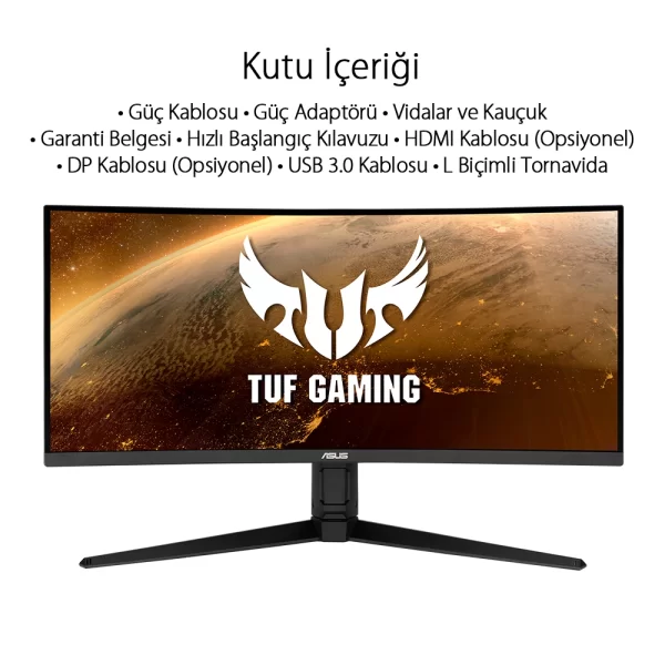 Asus TUF Gaming 34 VG34VQL1B 165Hz 1msDP HDMI USB DP HDMI USB ELMB HDR Curved FreeSync Premium VA Gaming Monitör