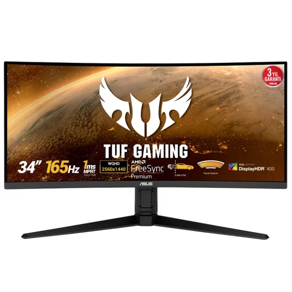 Asus TUF Gaming 34 VG34VQL1B 165Hz 1msDP HDMI USB DP HDMI USB ELMB HDR Curved FreeSync Premium VA Gaming Monitör