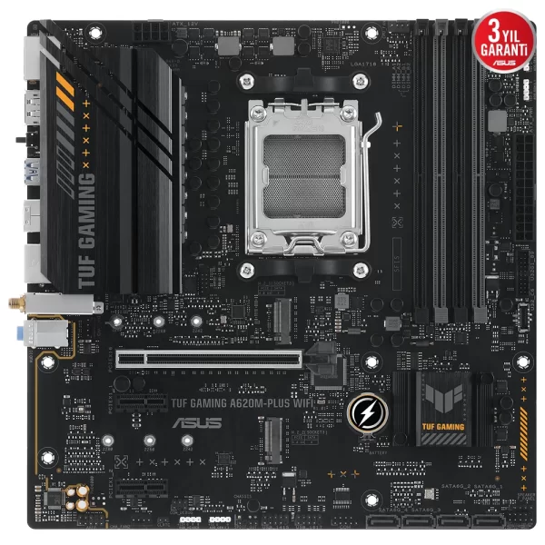Asus TUF GAMING A620M-PLUS WIFI DDR5 6400MHz (OC) RGB M.2 Wi-Fi AM5 mATX Anakart