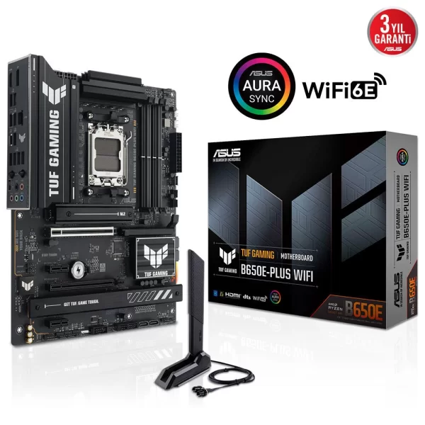 Asus TUF Gaming B650E-PLUS WIFI DDR5 8000MHz (OC) M.2 AM5 ATX Anakart