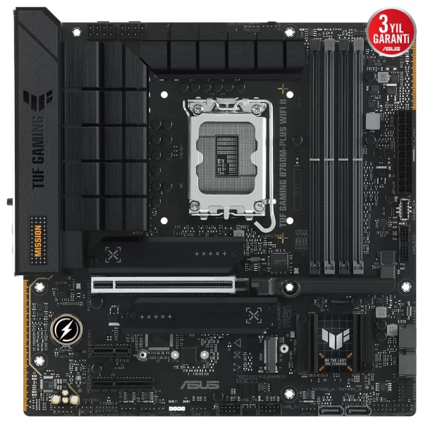 Asus TUF GAMING B760M-PLUS WIFI II DDR5 7800MHz (OC) RGB M.2 1700p mATX Anakart
