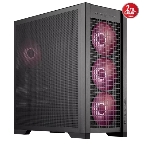 Asus TUF Gaming GT302 ARGB Temperli Cam Siyah E-ATX Mid Tower Kasa