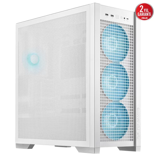 Asus TUF Gaming GT302 ARGB Temperli Cam Beyaz E-ATX Mid Tower Kasa
