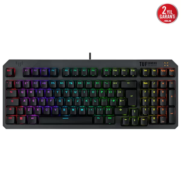 Asus TUF Gaming K3 GEN II Optical Mechanical RGB Blue Switch IP57 Kablolu Gaming Klavye