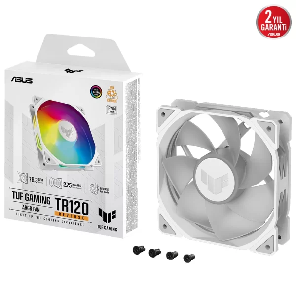 Asus TUF Gaming TR120 ARGB Reverse Beyaz 120mm Kasa Fanı