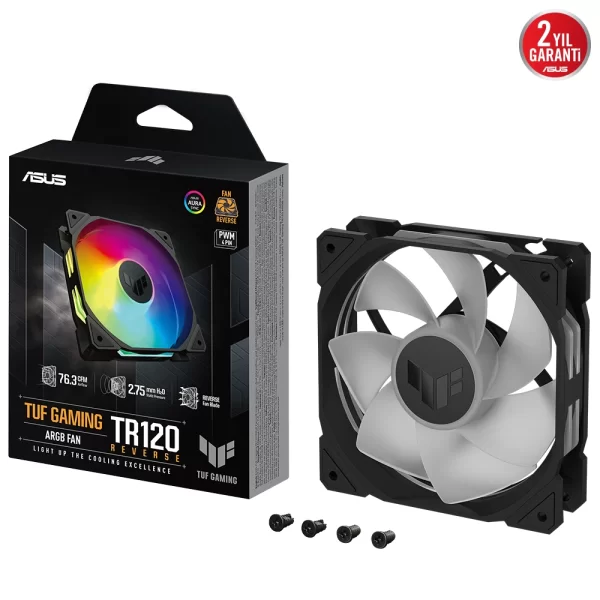 Asus TUF Gaming TR120 ARGB Reverse Siyah 120mm Kasa Fanı