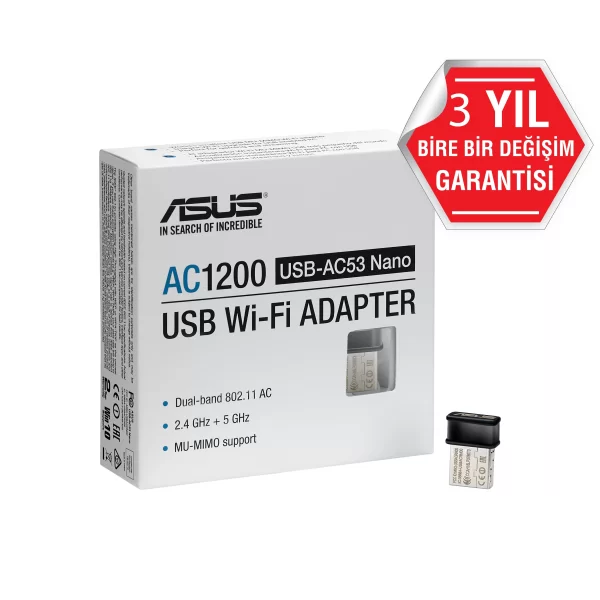 Asus USB-AC53 Nano Dual Band Wireless USB Adaptör
