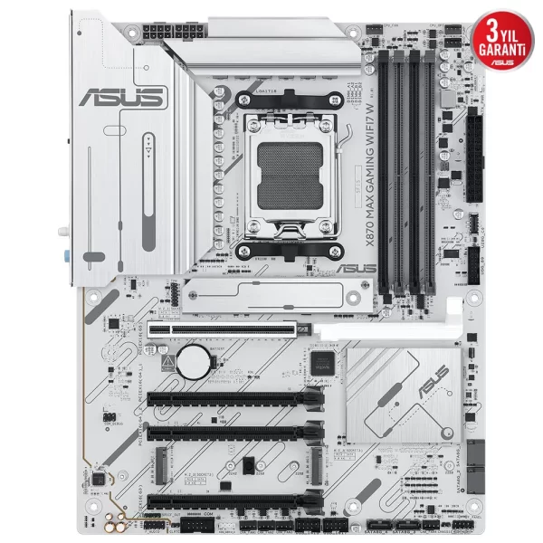 Asus X870 MAX GAMING WIFI7 W DDR5 8000MHz (OC) M.2 AM5 ATX Beyaz Anakart
