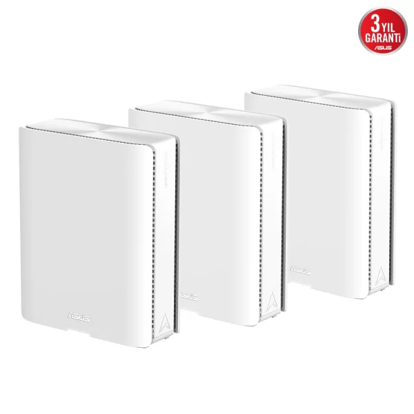 Asus ZenWiFi BQ16 BE25000 Wi-Fi-7 Beyaz Mesh Sistemi 3lü Set