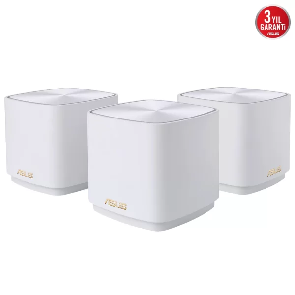 Asus ZenWiFi XD4 Plus Wi-Fi 6 Beyaz Mesh Sistemi 3lü Set