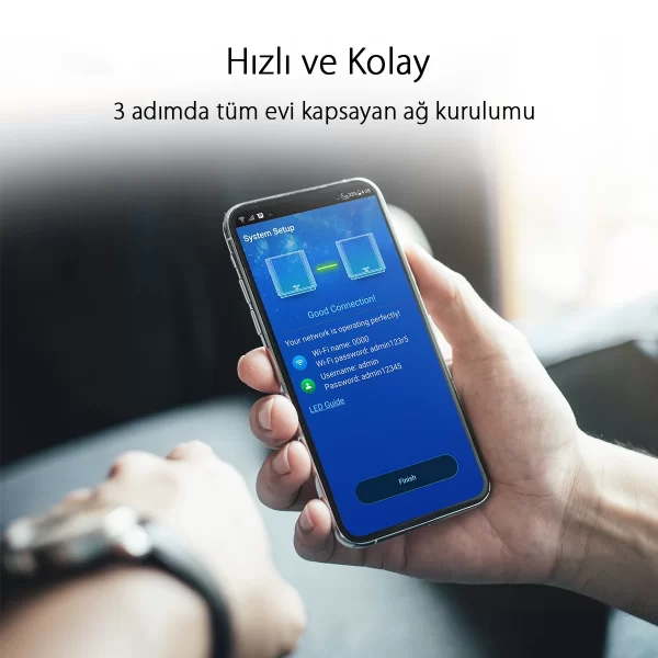 Asus ZenWiFi XT8 AX6600 Wi-Fi-6 Siyah Mesh Sistemi