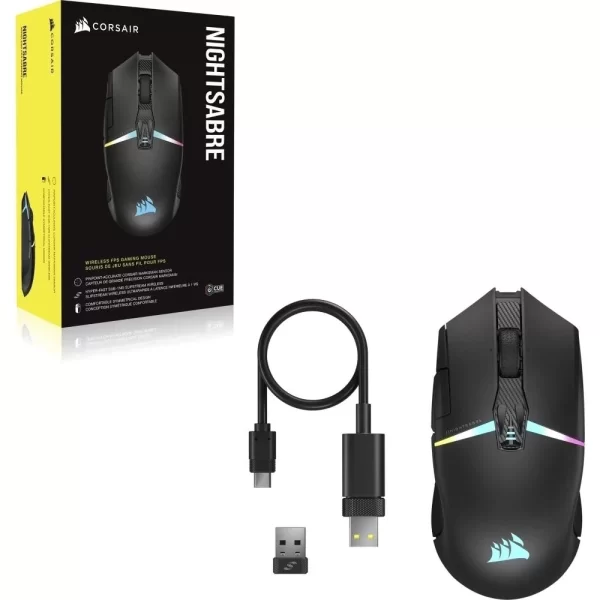Corsair Nightsabre Wireless RGB Kablosuz Siyah Gaming Mouse