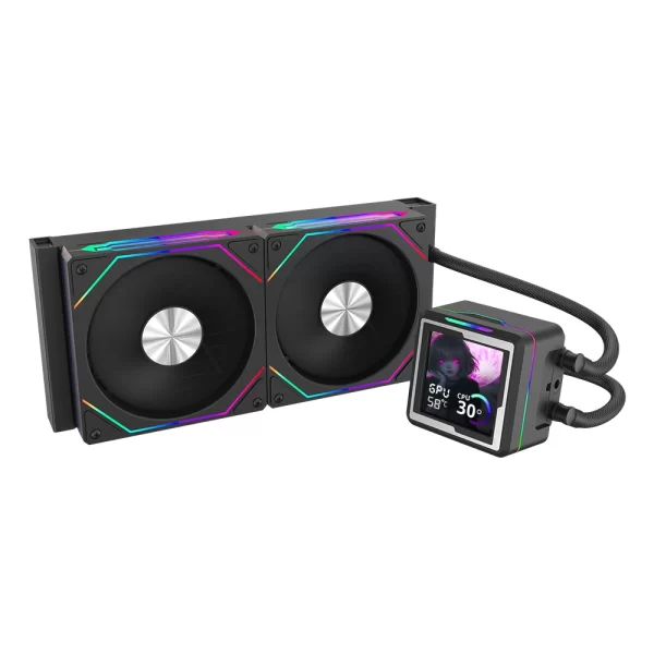 Dragos AquaForge 240 Black ARGB LCD 240mm Intel-AMD Uyumlu Sıvı Soğutucu