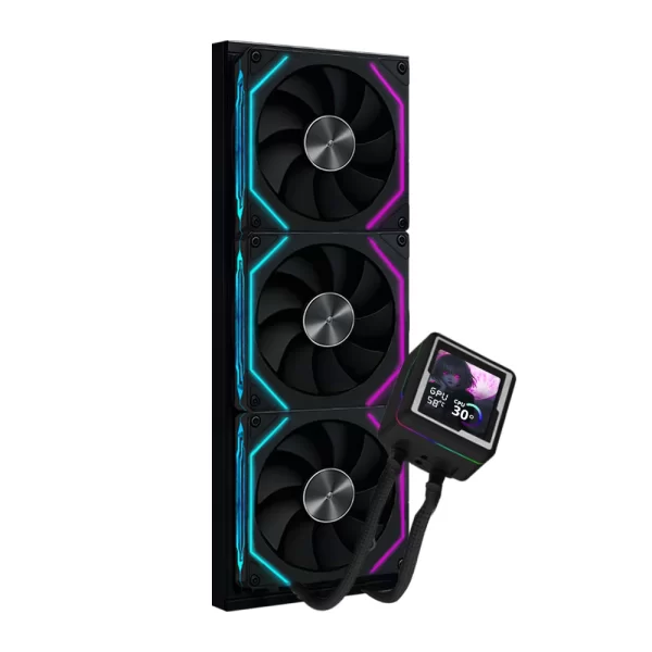Dragos AquaForge 360 Black ARGB LCD 360mm Intel-AMD Uyumlu Sıvı Soğutucu