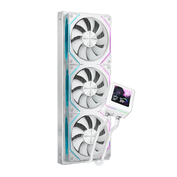 Dragos AquaForge 360 White ARGB LCD 360mm Intel-AMD Uyumlu Sıvı Soğutucu