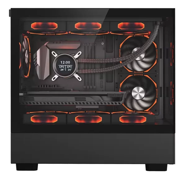 Dragos Basalt Pro 6x ARGB Fan USB 3.0 600W 80+ Plus mATX Panoramik Temperli Cam Gaming Siyah Kasa
