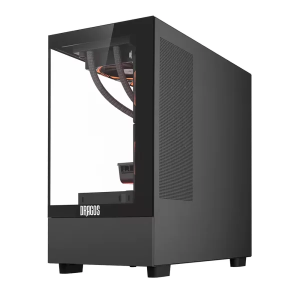 Dragos Basalt Pro 6x ARGB Fan USB 3.0 600W 80+ Plus mATX Panoramik Temperli Cam Gaming Siyah Kasa