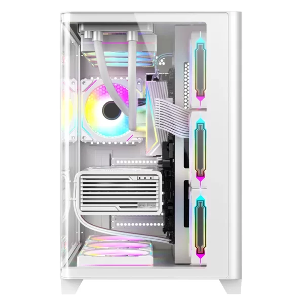 Dragos Ocean Curved Pro Beyaz v2 7x ARGB Fan Type-C 750W 80+ Temperli Cam Gaming ATX Mid Tower Kasa