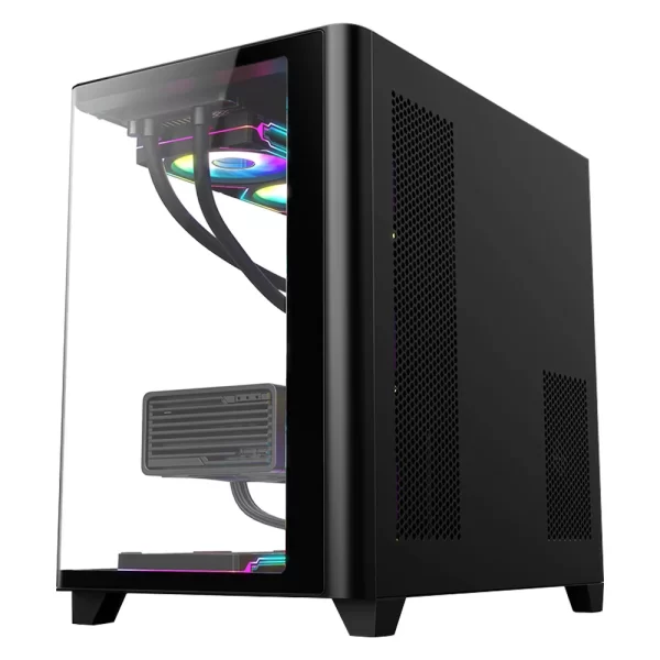 Dragos Ocean Curved Pro Siyah v2 7x ARGB Fan Type-C 750W 80+ Temperli Cam Gaming ATX Mid Tower Kasa
