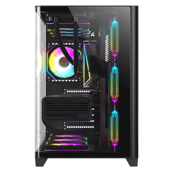 Dragos Ocean Curved Pro Siyah v2 7x ARGB Fan Type-C 750W 80+ Temperli Cam Gaming ATX Mid Tower Kasa