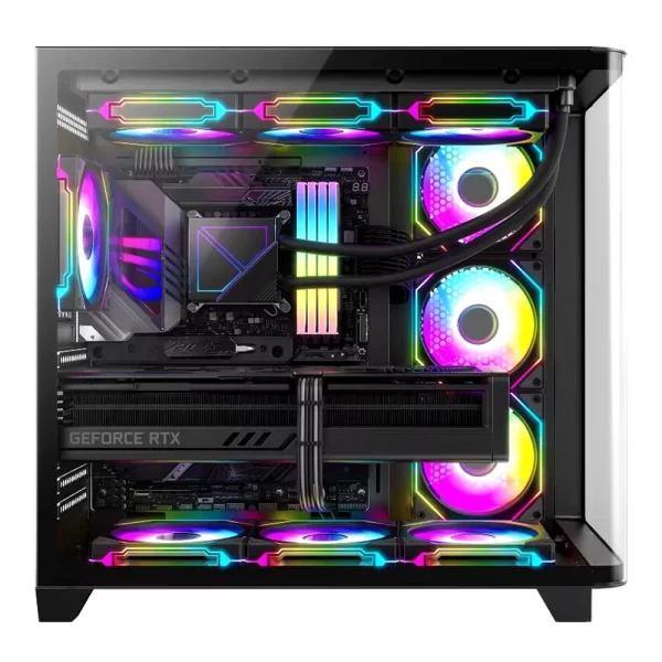 Dragos Ocean Curved Pro Siyah v2 7x ARGB Fan Type-C 750W 80+ Temperli Cam Gaming ATX Mid Tower Kasa