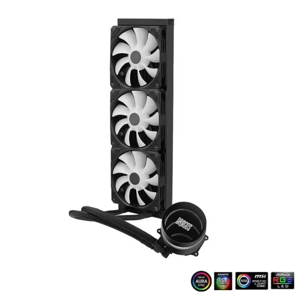 Dragos Vortex V-360 ARGB 360mm Siyah İşlemci Sıvı Soğutucu