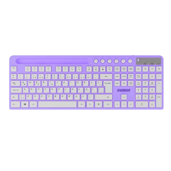 Everest KM-730 Mor/Beyaz Kablosuz Q Multimedia Klavye + Mouse Set