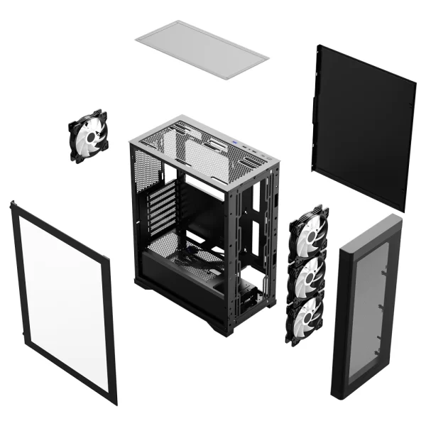 Frisby FC-9480G 500W Rainbow mATX Mid Tower Gaming Kasa