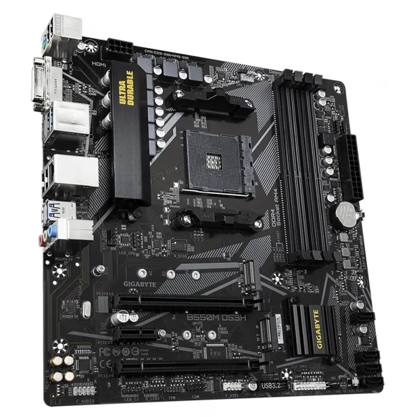 Gigabyte B550M DS3H DDR4 4733MHz (OC) M.2 DVI AM4 mATX Anakart