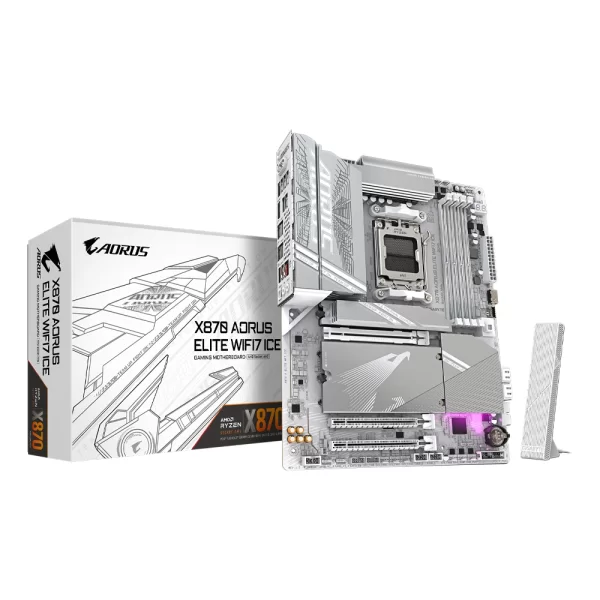 Gigabyte X870E AORUS ELITE WIFI7 ICE 8200MHz (OC) DDR5 M.2 AM5 ATX Anakart