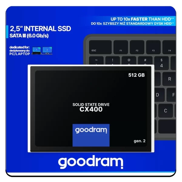 GoodRam CX400 512GB 520/500MB/s 2.5 SATA 3 SSD Disk