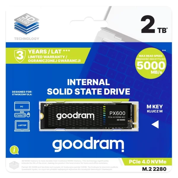 GoodRam PX600 2TB NVMe Gen4 5000/4200MB/s M.2 SSD