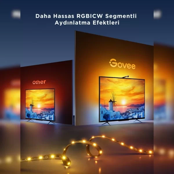 Govee Arka Aydınlatma 3 Lite TV LED 55-65 inç (Wi-Fi ve Bluetooth Destekli, Alexa ve Google Assistant Uyumlu) H60993D1
