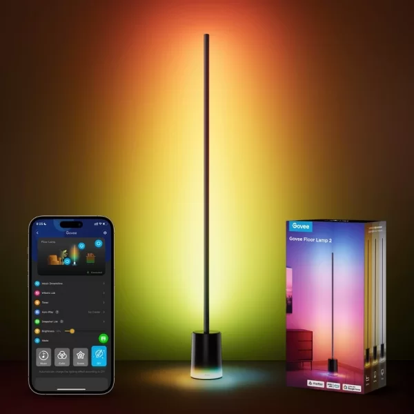 Govee Ayaklı Lamba 2 RGBICWW Akıllı Dikey Aydınlatma (Wi-Fi ve Bluetooth Destekli, Alexa ve Google Assistant Uyumlu) H607C311