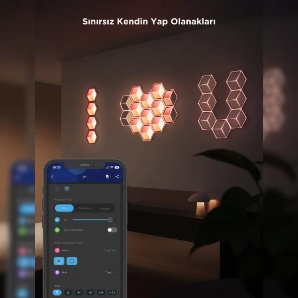 Govee Glide Hexa Ultra LED Aydınlatma Panel (7li Paket, Wi-Fi ve Bluetooth Destekli, Alexa ve Google Assistant Uyumlu) H606AC81