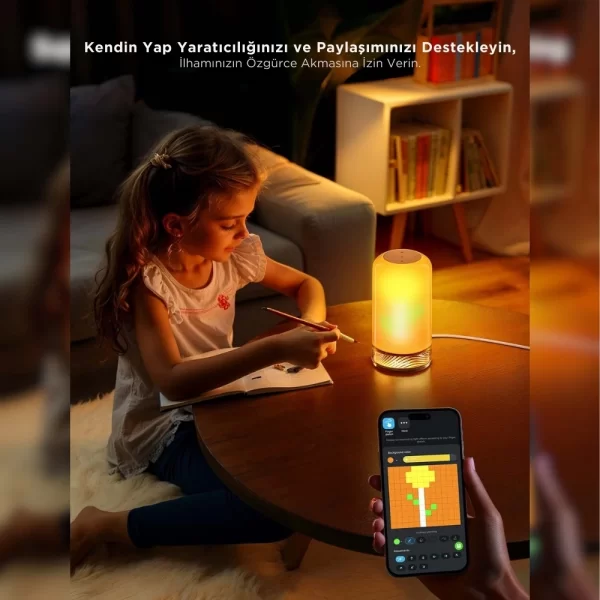 Govee RGBICWW Silindir Akıllı Masa Lambası 2 (Wi-Fi ve Bluetooth Destekli, Alexa ve Google Assistant Uyumlu) H60223D1
