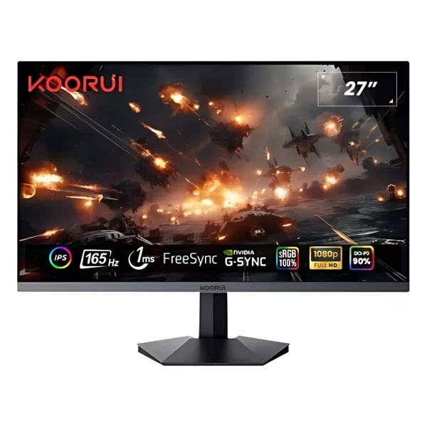 Koorui 27 GN06 IPS 1ms 165Hz HDMI, DisplayPort G-Sync, FreeSync VESA 1080p Gaming Siyah Monitör