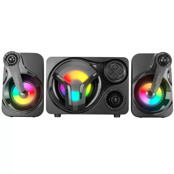 Mikado MD-BT28 5W+3W×2 BT,TF Card,USB, FM Radyo Siyah Led Işıklı Hoparlör
