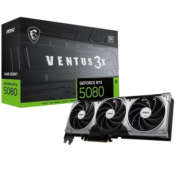 MSI Geforce RTX 5080 16G Ventus 3X OC 16GB DLSS 4 256 Bit GDRR7 Ekran Kartı