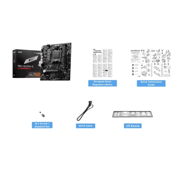 MSI PRO B650M-E DDR5 6800MHz (OC) M.2 AM5 mATX Anakart