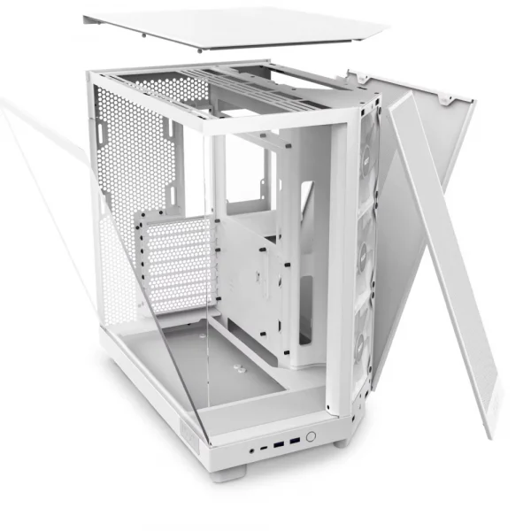 NZXT H6 Flow RGB Beyaz Temperli Cam USB 3.2 ATX Mid Tower Kasa