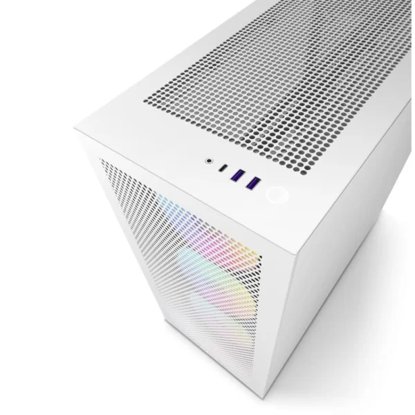 NZXT H7 Flow Beyaz Temperli Cam USB 3.2 ATX Mid Tower Kasa