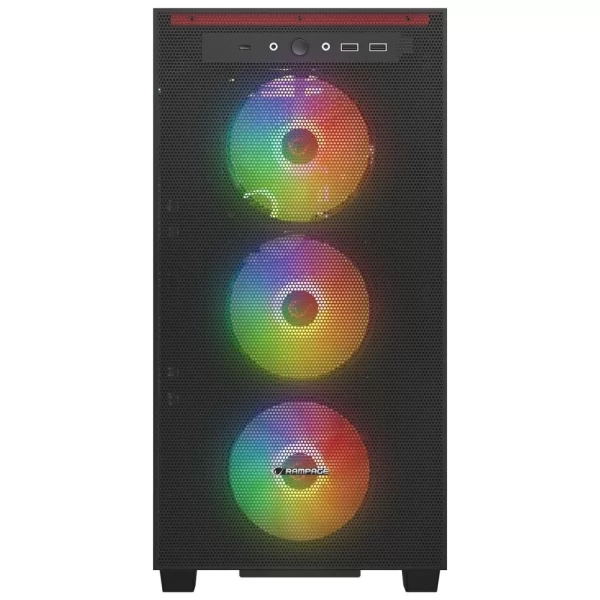 Rampage BLAZE Mesh Temperli Camlı Siyah 4* 12cm ARGB Fan M-ATX Mid-T Gaming Oyuncu Kasası