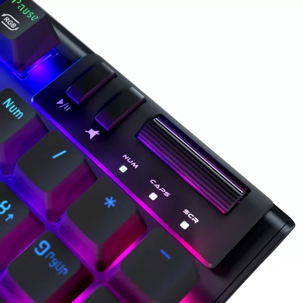 Rampage Carbon Siyah RGB Q Bilek  Destekli Blue Switch Gaming Oyuncu Klavye