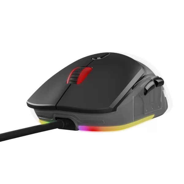 Rampage Hyalo M1 Siyah Değiştirilebilir 3 Kapaklı RGB 12000 DPI Gaming Oyuncu Mouse