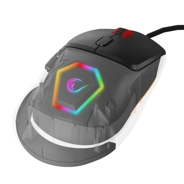 Rampage Hyalo M1 Siyah Değiştirilebilir 3 Kapaklı RGB 12000 DPI Gaming Oyuncu Mouse