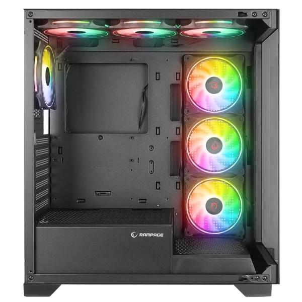 Rampage HYDRA V3 BLACK Camlı 7*12cm RGB Fan ATX Gaming Kasa