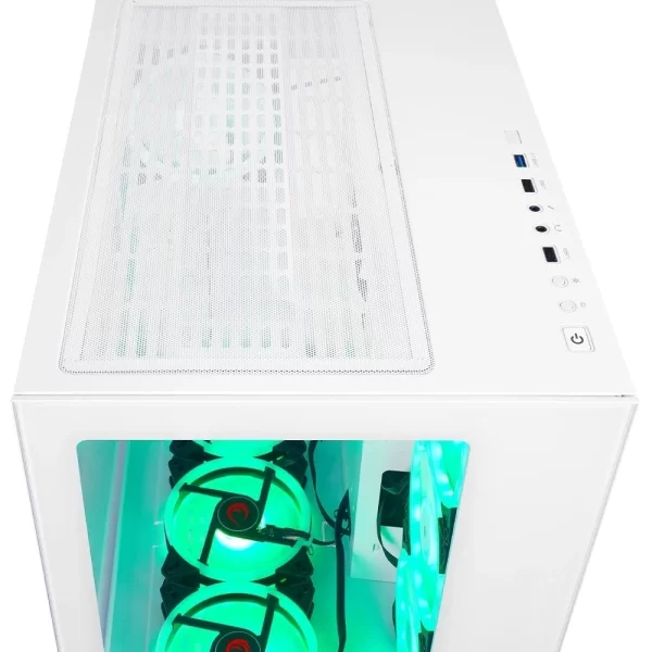 Rampage ICEWAVE Beyaz Temperli Camlı 7*12cm ARGB Fan+Kontrolcü Transparan E-ATX Mid-T Gaming Oyuncu Kasası