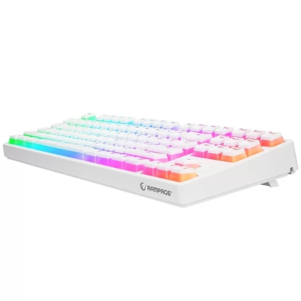 Rampage KB-R136 GHOST Beyaz Type-C Bağlantılı RGB Puding Tuşlu Red Switch US Gaming Oyuncu Klavye